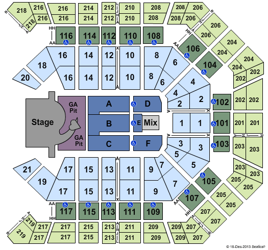 MGM Grand Garden Arena Pink Seating Chart