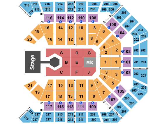 MGM Grand Garden Arena RBD Seating Chart