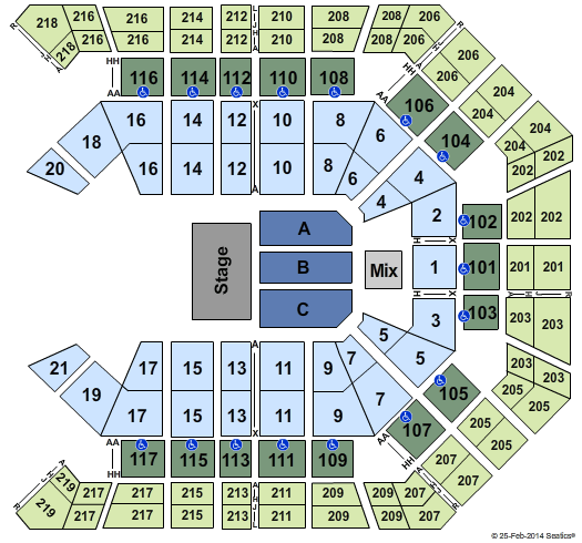 MGM Grand Garden Arena Roberto Carlos Seating Chart