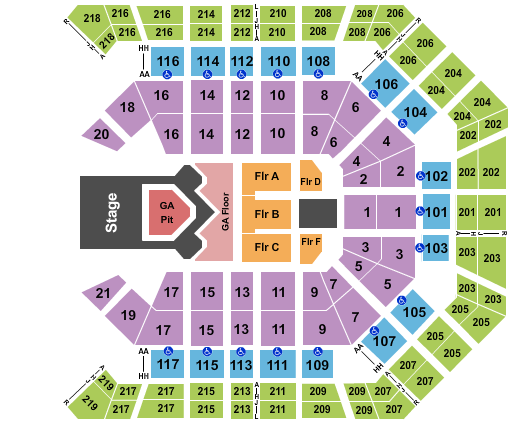 MGM Grand Garden Arena The Lumineers Seating Chart