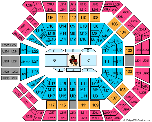 MGM Grand Garden Arena UFC 98 Seating Chart