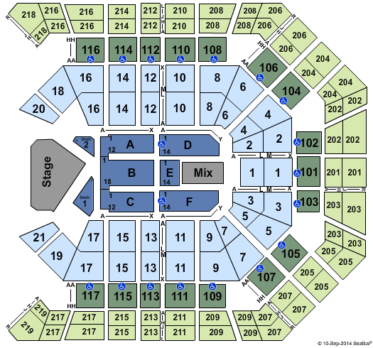MGM Grand Garden Arena Usher Seating Chart