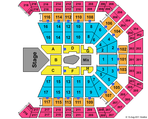 MGM Grand Garden Arena Watch the Throne Seating Chart