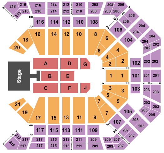 seating chart for MGM Grand Garden Arena Wisin Y Yandel - eventticketscenter.com