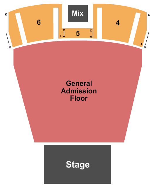 MGM Northfield Park - Center Stage Endstage GA Floor Seating Chart
