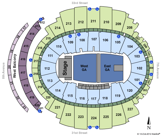 Madison Square Garden Full Floor GA - P2 Seating Chart