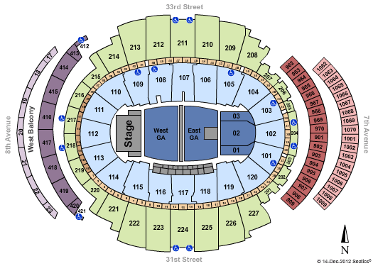 Madison Square Garden Neil Young - P2 Seating Chart