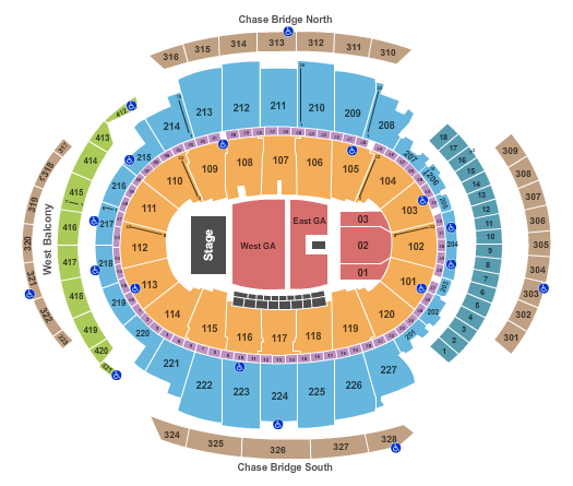 Madison Square Garden Concert East/West GA 2015 Seating Chart