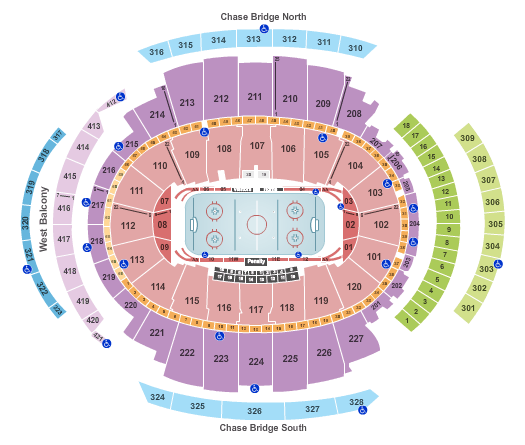 New York Rangers Hockey seating chart at Madison Square Garden 