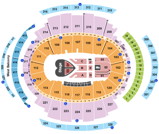 Madison Square Garden Pink 2018 Seating Chart