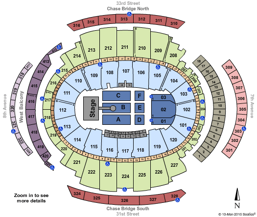 Madison Square Garden Shania Twain Seating Chart