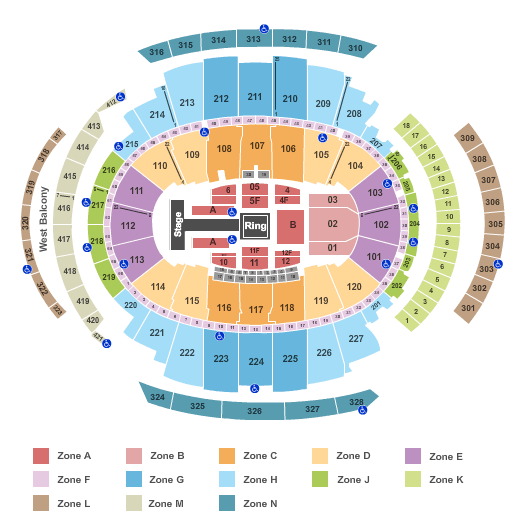Madison Square Garden WWE Zone Seating Chart