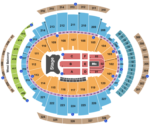 Square Garden Seating Chart Elton John