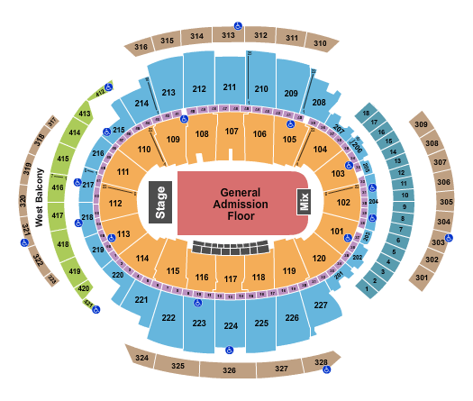 seating chart for Madison Square Garden - Endstage - Full GA Floor - eventticketscenter.com