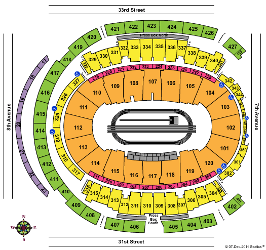 Madison Square Garden Track Seating Chart