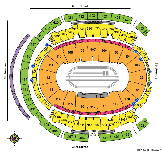 Madison Square Garden Track Seating Chart
