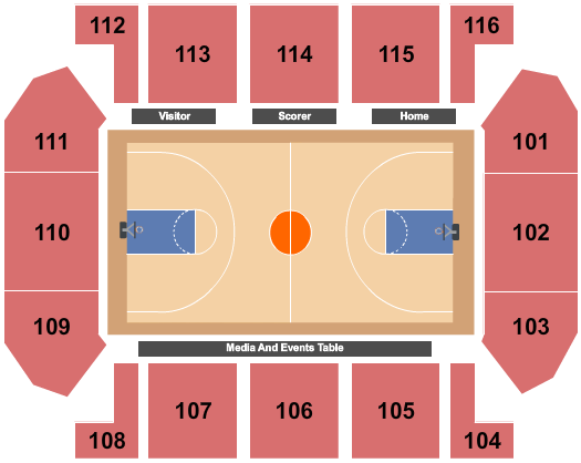 Lender Court at M&T Bank Arena Basketball Seating Chart