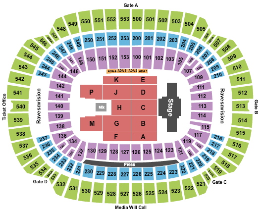 M&T Bank Stadium Billy Joel 2 Seating Chart