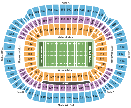 M And T Bank Stadium Seating Chart