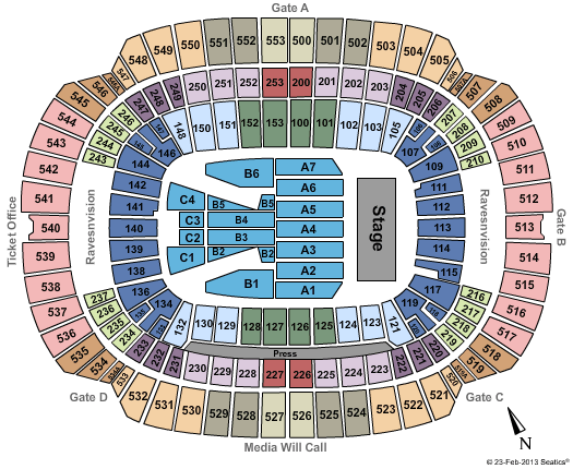 M&T Bank Stadium Jay-Z and Justin Timberlake Seating Chart