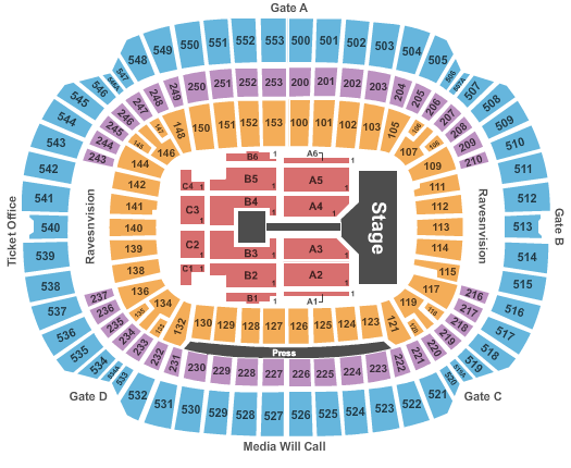 M&T Bank Stadium One Direction Seating Chart