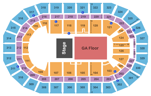 Canada Life Centre Concert Bowl B -  GA Flr Seating Chart