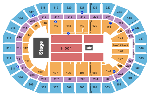 Canada Life Centre 240 Degree Stage Seating Chart