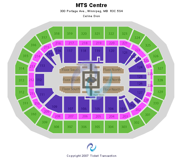 Canada Life Centre Celine Dion Seating Chart