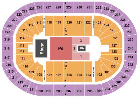 MVP Arena Endstage GA Pit Seating Chart