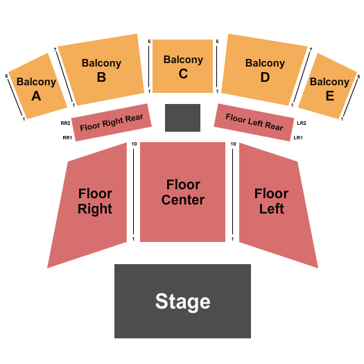 Mabee Center - OK Floor & Balcony A-E Seating Chart