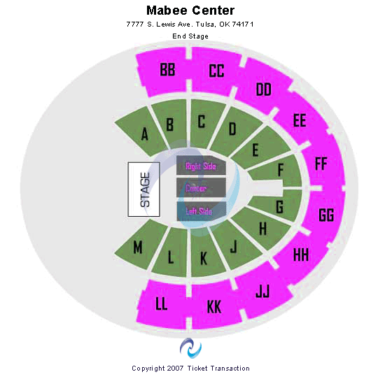 Mabee Center T-Stage Seating Chart