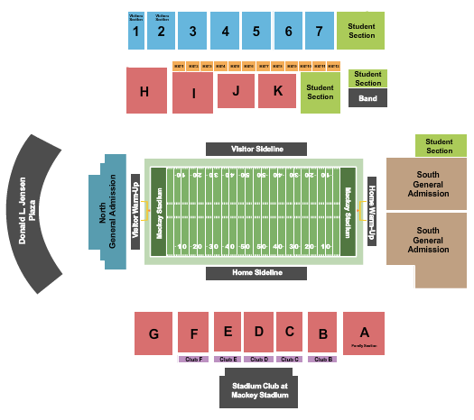 Mackay Stadium Football 2 Seating Chart