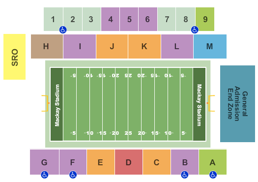 Mackay Stadium Football Seating Chart