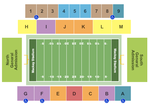 Mackay Stadium Football Seating Chart