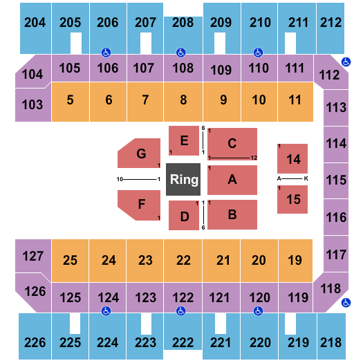 Macon Centreplex - Coliseum WWE Live Seating Chart