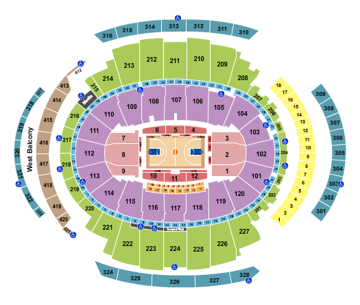 seating chart for Madison Square Garden - Basketball Rows - eventticketscenter.com