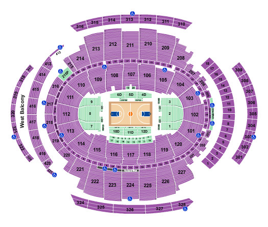 Madison Square Garden Basketball Rows Seating Chart