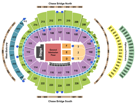 seating chart for Madison Square Garden - Endstage Front GA Floor - eventticketscenter.com