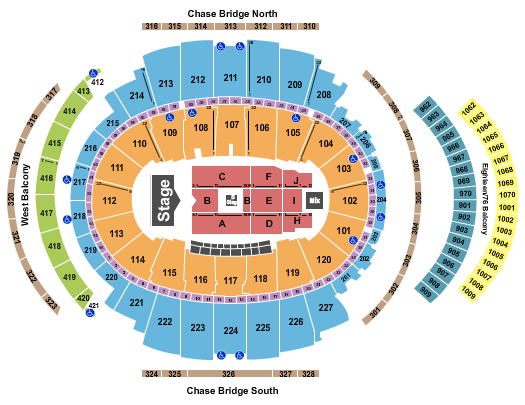Seating plan for Madison Square Garden