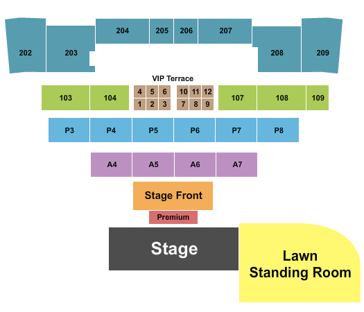 Magic City Casino - Amphitheater Endstage Tables Seating Chart