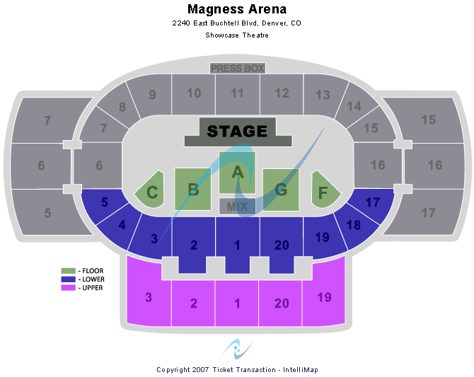 Magness Arena Showcase Theatre Seating Chart
