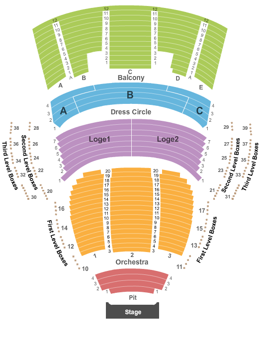 seating chart for Mahaffey Theater At The Duke Energy Center for the Arts - Endstage-2 - eventticketscenter.com