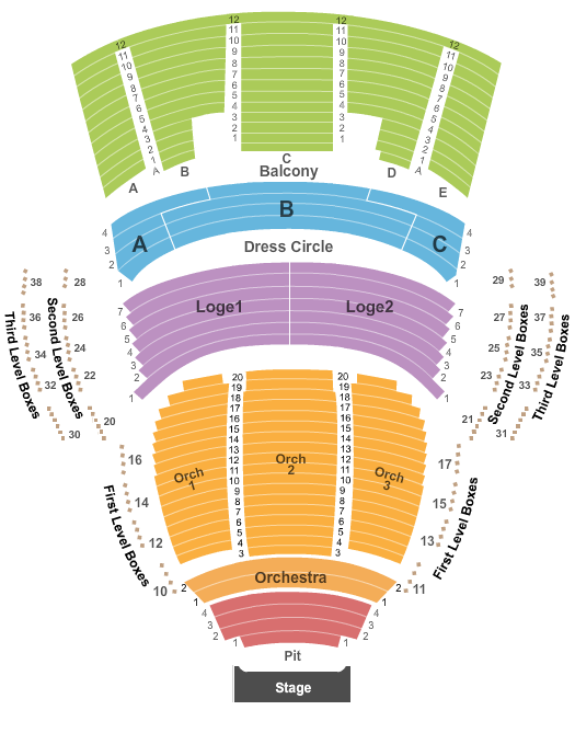 seating chart for Mahaffey Theater At The Duke Energy Center for the Arts - Endstage-3 - eventticketscenter.com