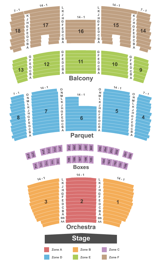 Mahalia Jackson Theater for the Arts Seating Chart - New Orleans