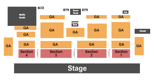 Majestic Life Church Endstage with GA Seating Chart