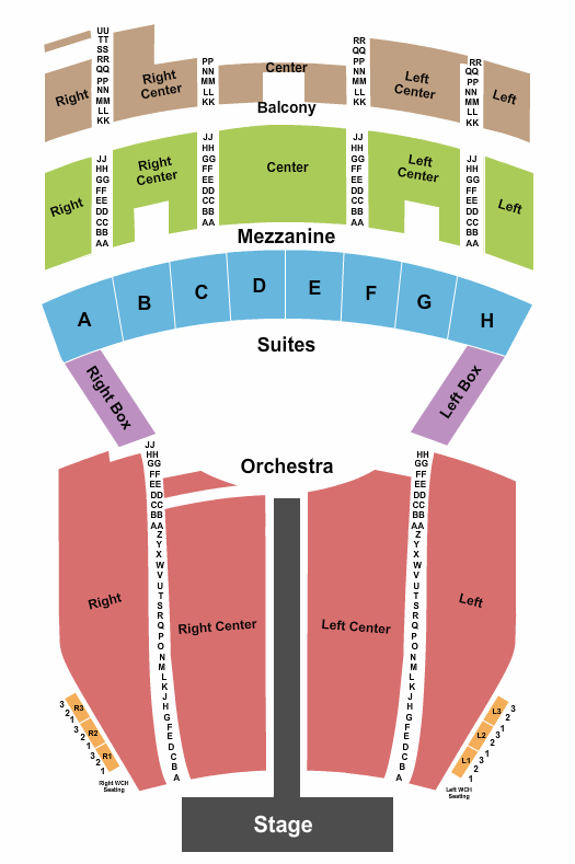 Majestic Theatre - San Antonio End Stage Extended Seating Chart