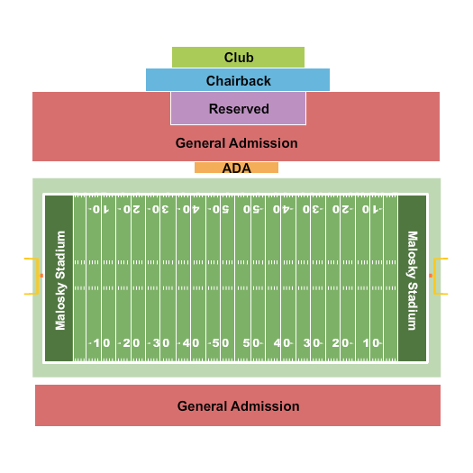 Malosky Stadium Football Seating Chart