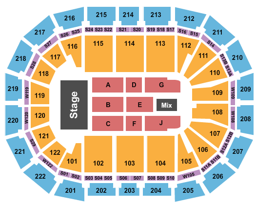 AO Arena End Stage 2 Seating Chart