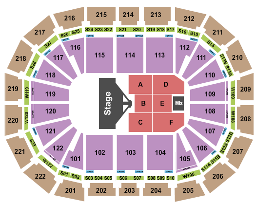 AO Arena Musical Seating Chart