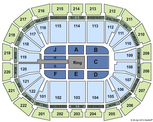 AO Arena Wrestling Seating Chart